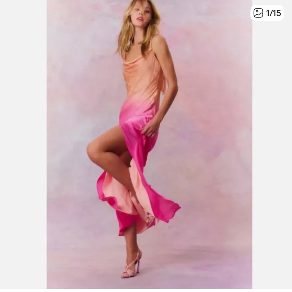 Love shack fancy nadine ombré slip dress
